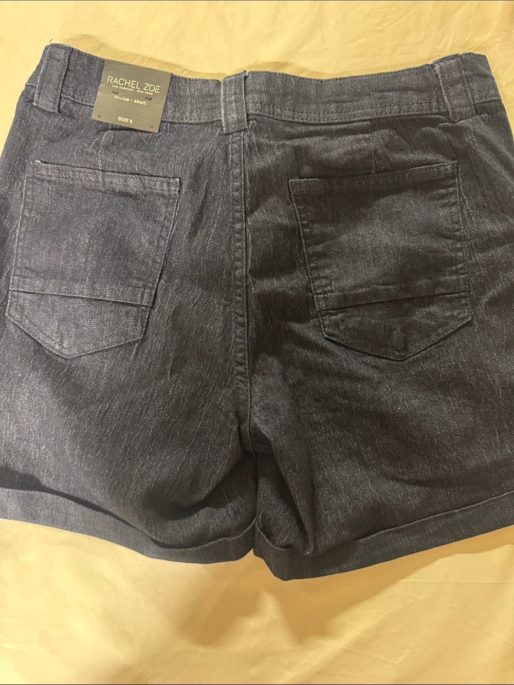 Rachel Zoe Navy Denim-Style Cuffed Shorts - Picture 7 of 15